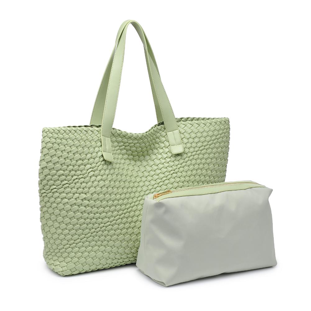 Woman wearing Pistachio Moda Luxe Piquant Tote 842017135616 View 6 | Pistachio