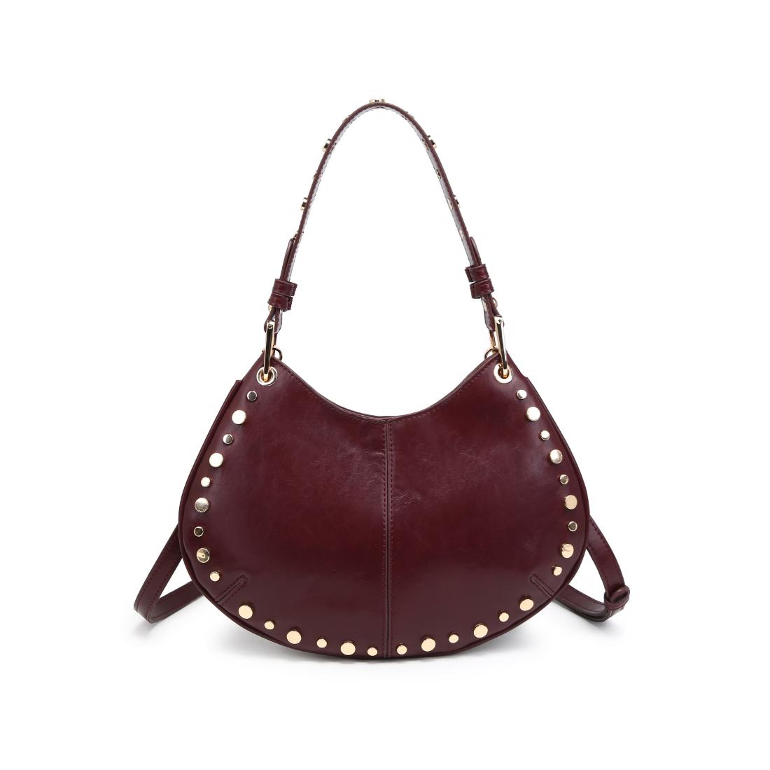 Woman wearing Wine Moda Luxe Nova Crossbody 842017139645 View 7 | Wine