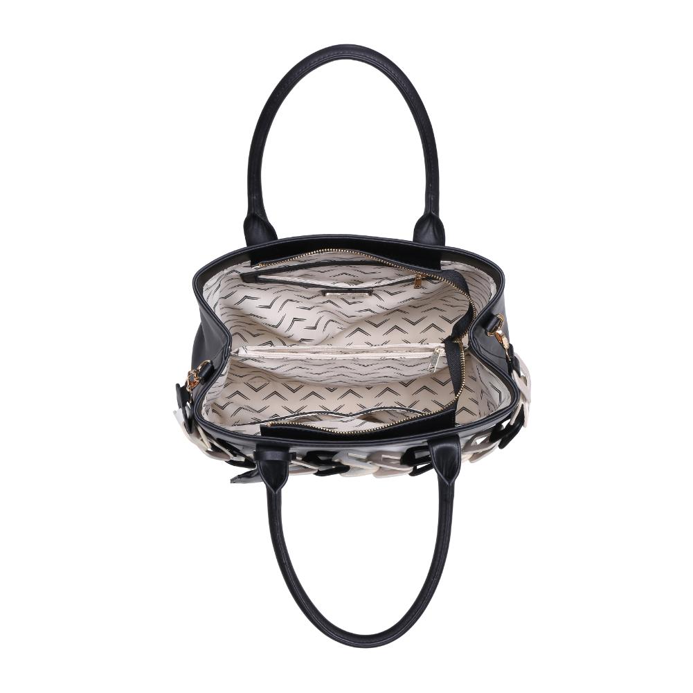 Woman wearing Black Moda Luxe Regalina Satchel 842017135319 View 9 | Black