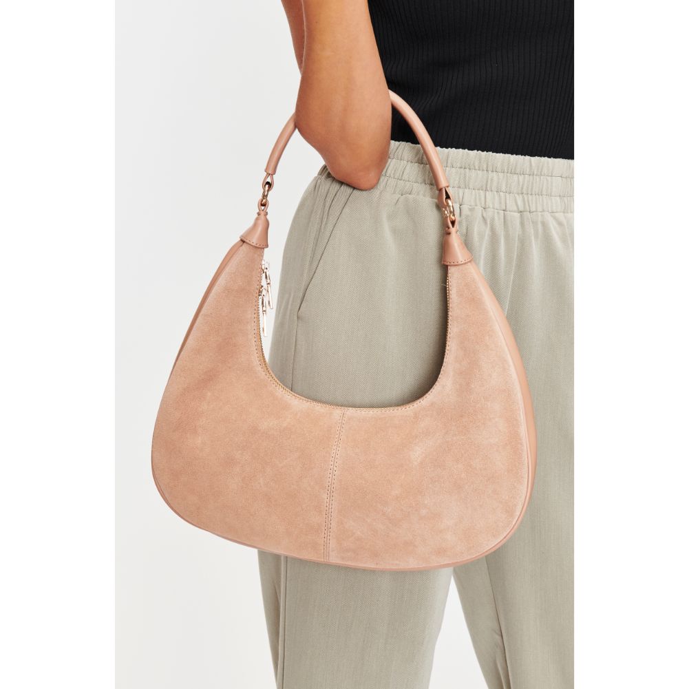 Woman wearing Natural Moda Luxe Teresa Shoulder Bag 842017128281 View 1 | Natural