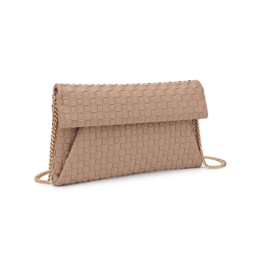 Woman wearing Nude Moda Luxe Priscilla Clutch 842017136576 View 6 | Nude