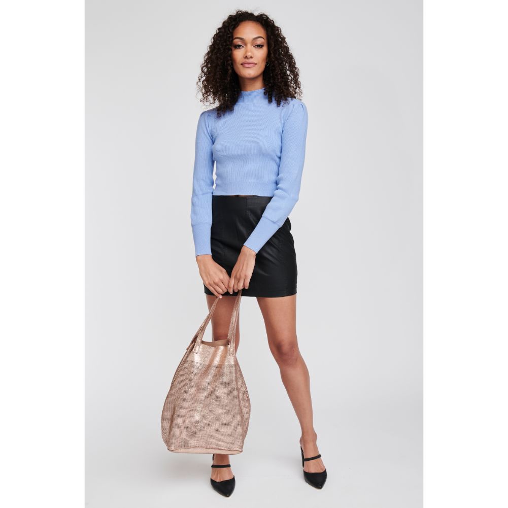 Woman wearing Rose Gold Moda Luxe Stella Tote 842017108405 View 2 | Rose Gold