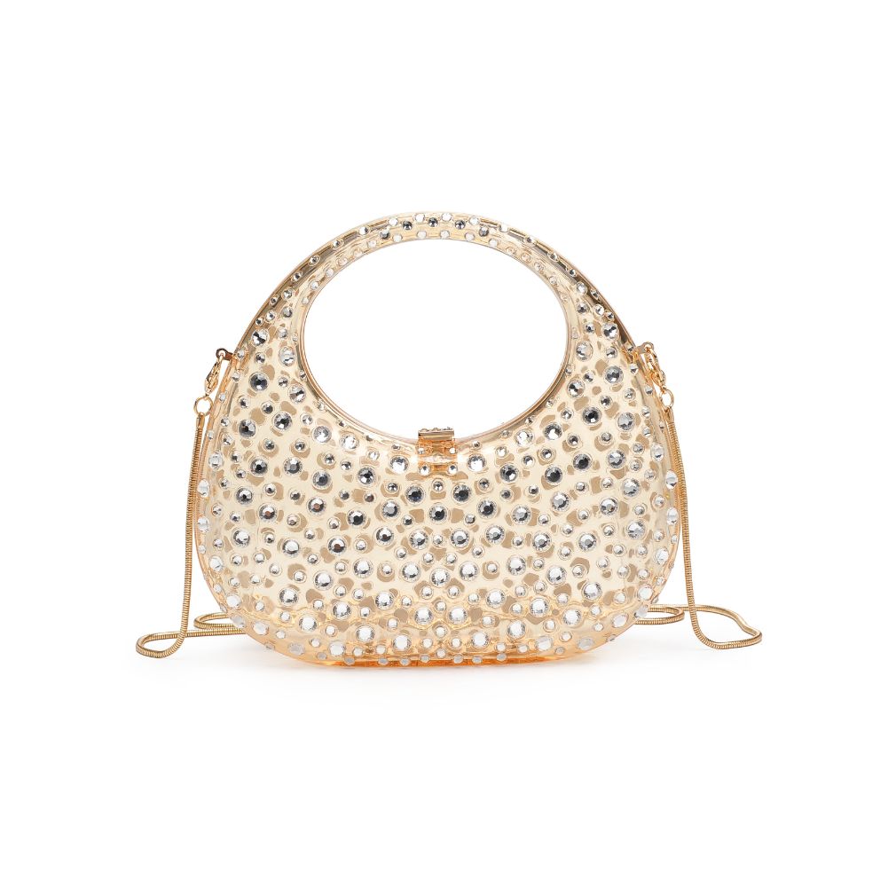 Woman wearing Gold Moda Luxe Vianca Evening Bag 842017134008 View 5 | Gold