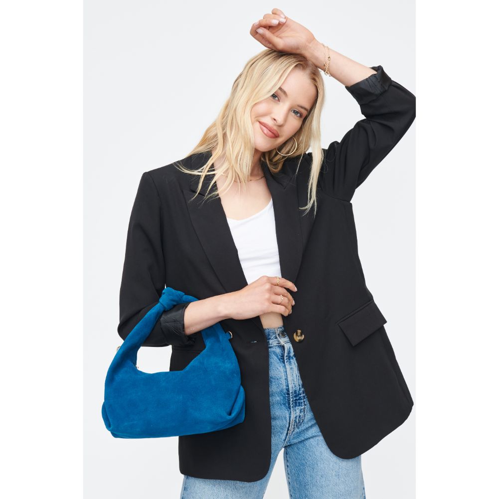 Woman wearing Teal Moda Luxe Grace Shoulder Bag 842017130420 View 1 | Teal