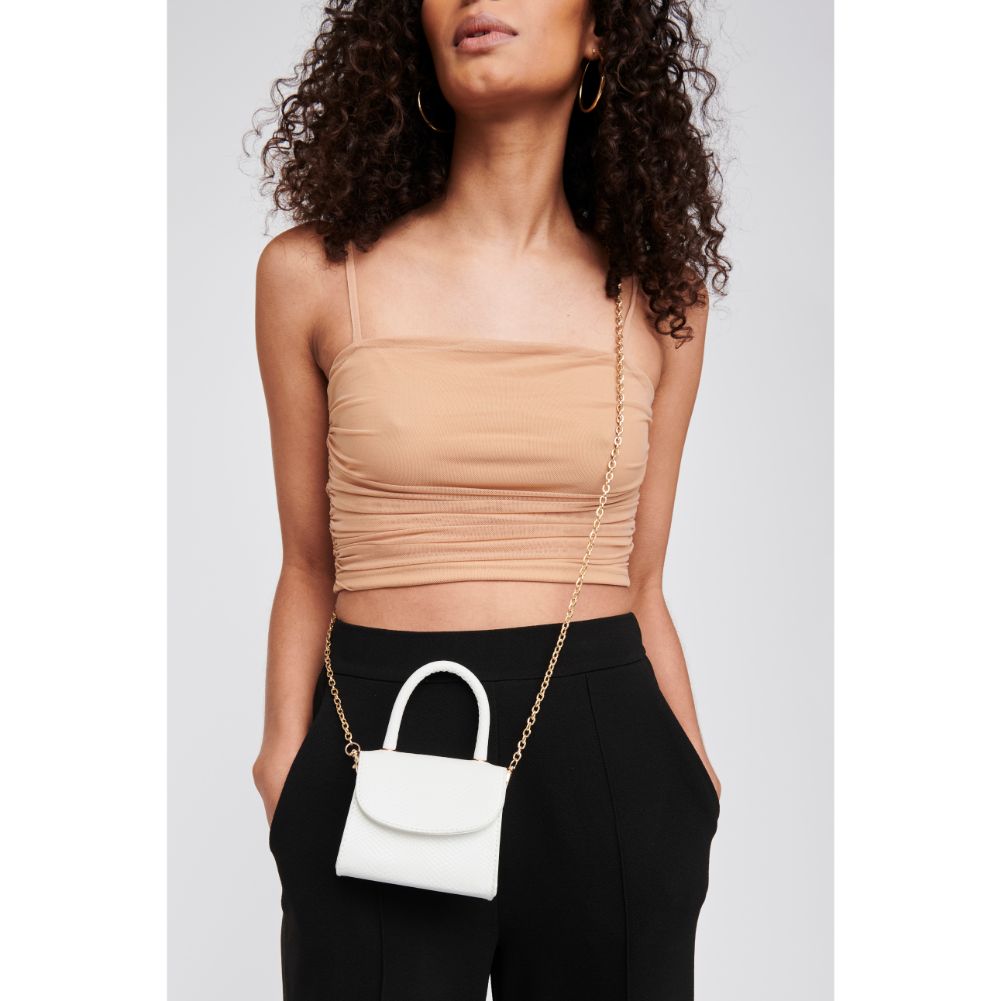 Woman wearing White Moda Luxe Farah Crossbody 842017127581 View 1 | White