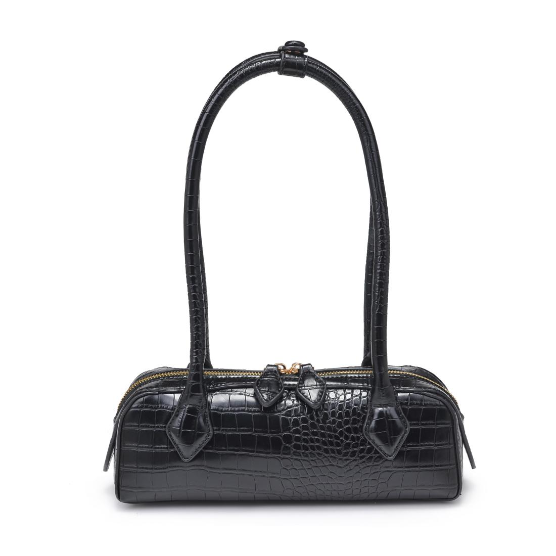 Woman wearing Black Moda Luxe Lola Shoulder Bag 842017139225 View 5 | Black