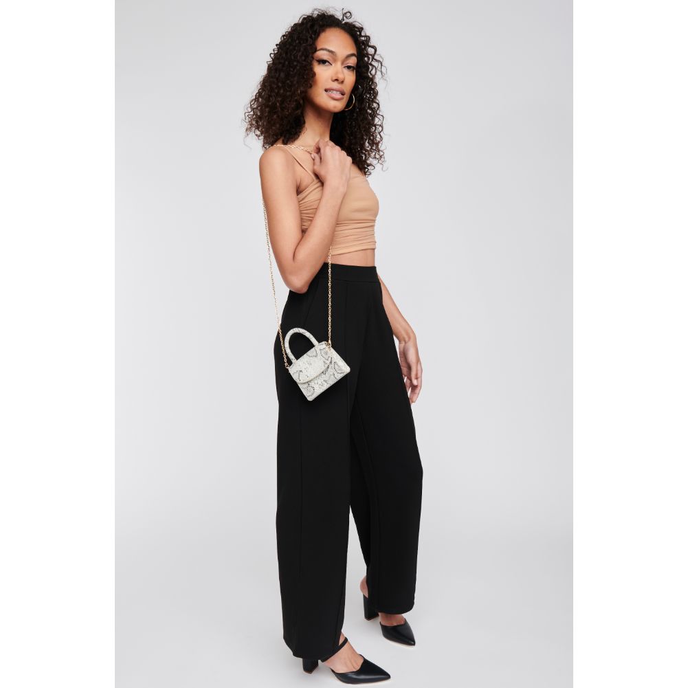 Woman wearing Black White Moda Luxe Farah Crossbody 842017127567 View 4 | Black White