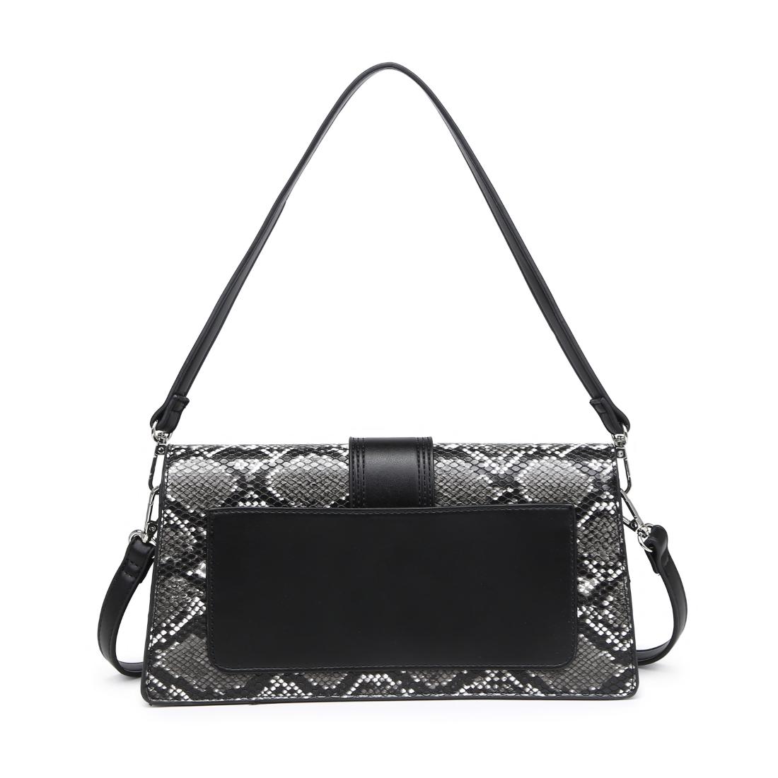 Product Image of Moda Luxe Violet Snake Print Crossbody 842017137733 View 3 | Black White