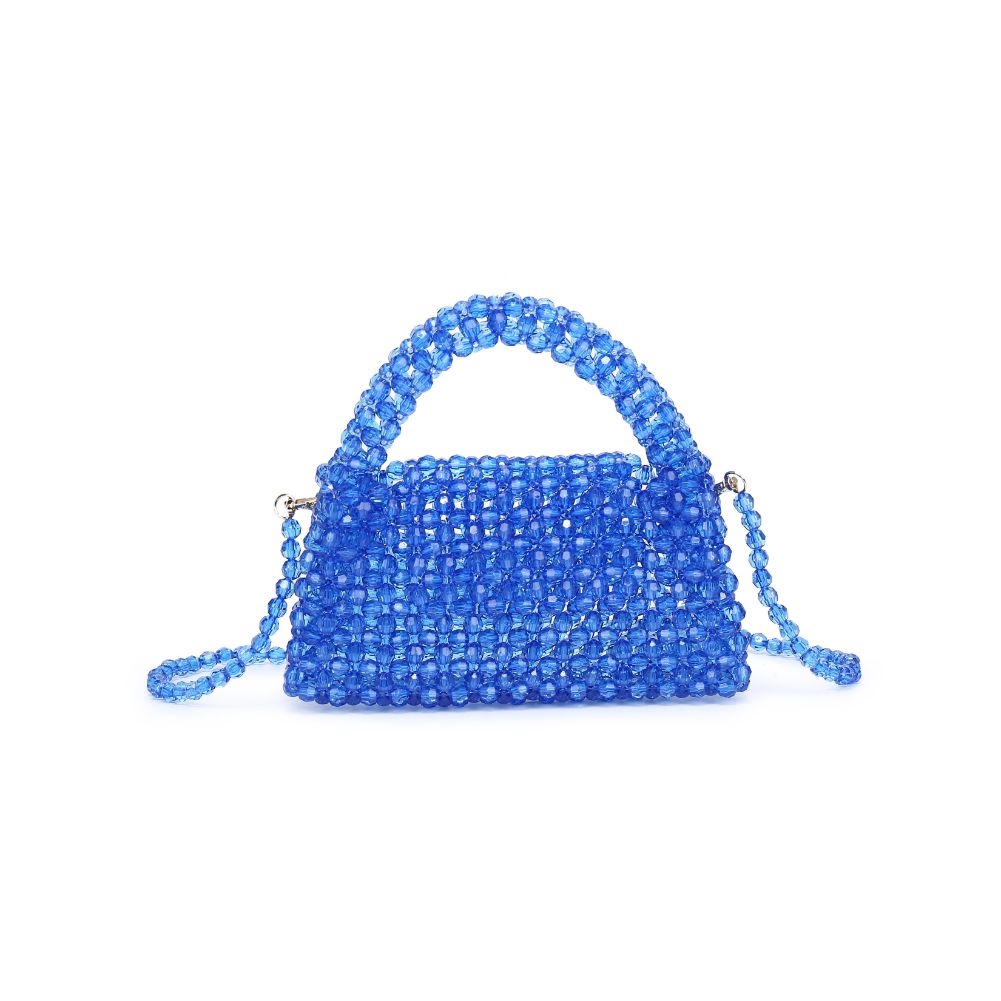 Woman wearing Blue Moda Luxe Dolly Evening Bag 842017133469 View 5 | Blue