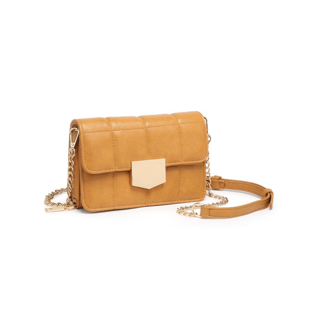 Woman wearing Mustard Moda Luxe Alina Crossbody 842017128380 View 6 | Mustard