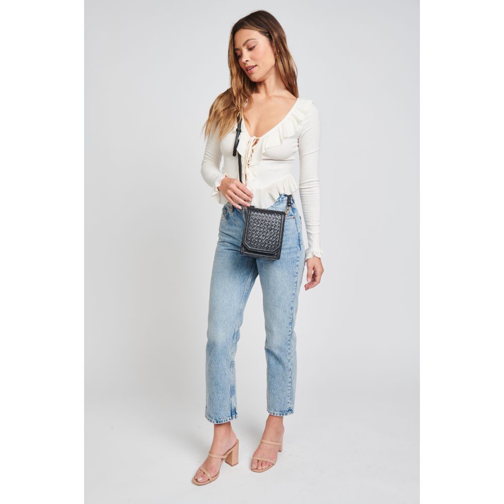 Woman wearing Black Moda Luxe Remi Crossbody 842017124139 View 3 | Black