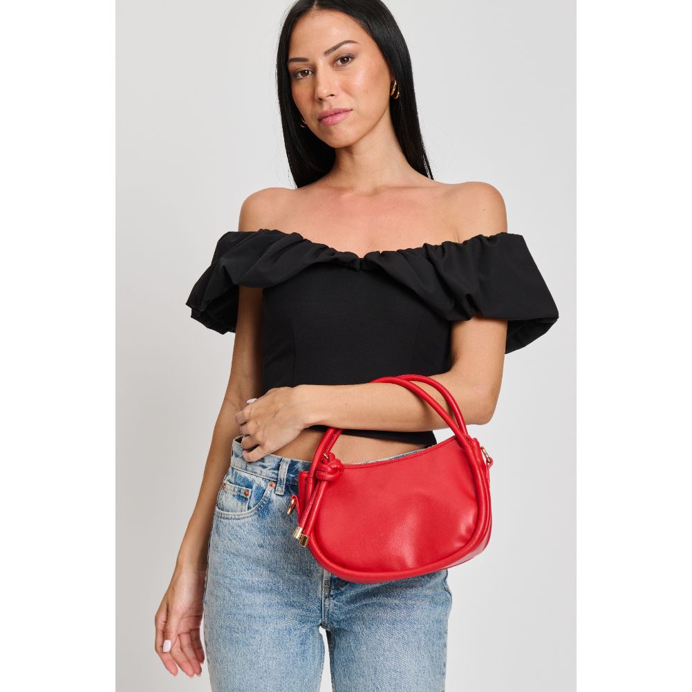 Woman wearing Red Moda Luxe Celine Crossbody 842017133605 View 2 | Red