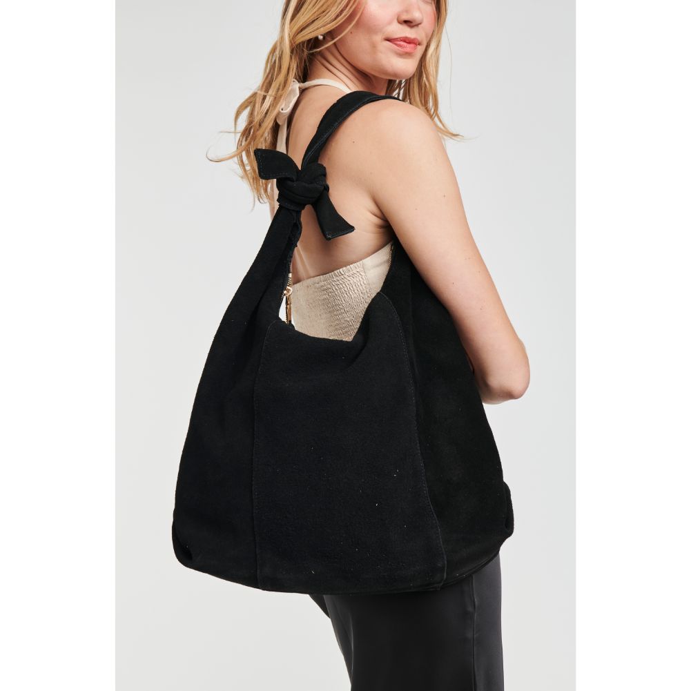 Woman wearing Black Moda Luxe Emma Hobo 842017116813 View 4 | Black