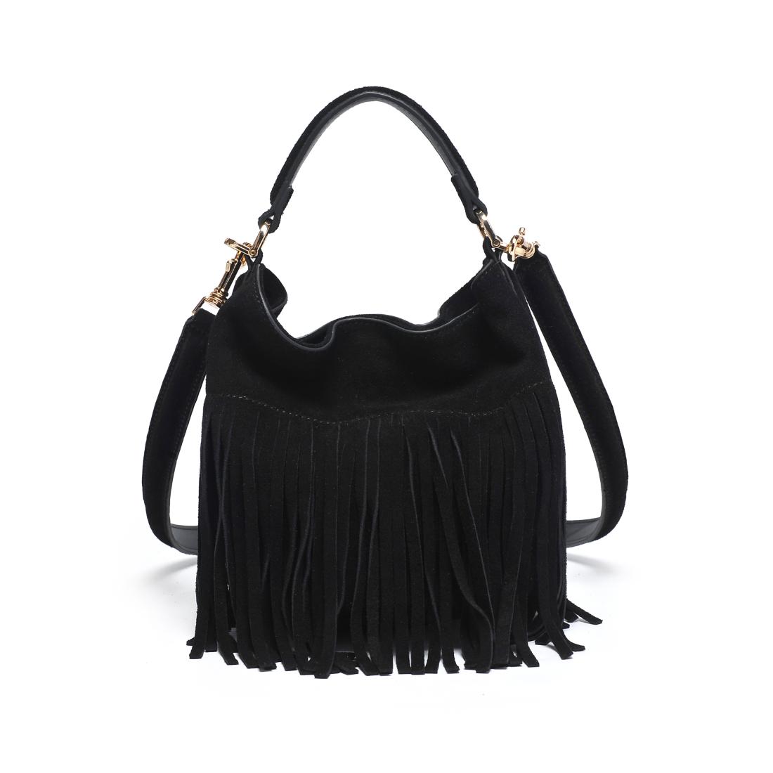 Woman wearing Black Moda Luxe Faith Crossbody 842017139034 View 7 | Black