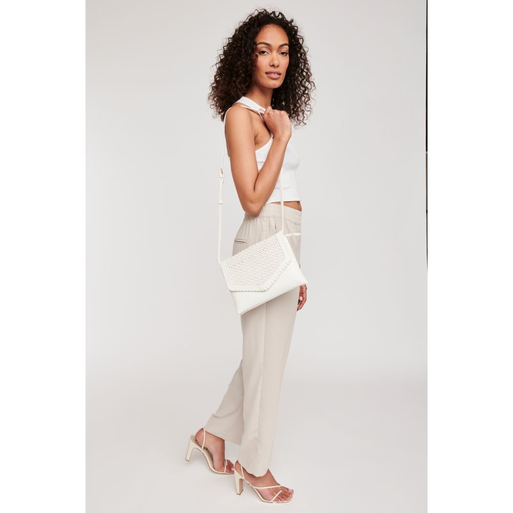 Woman wearing White Moda Luxe Malta Crossbody 842017124047 View 4 | White
