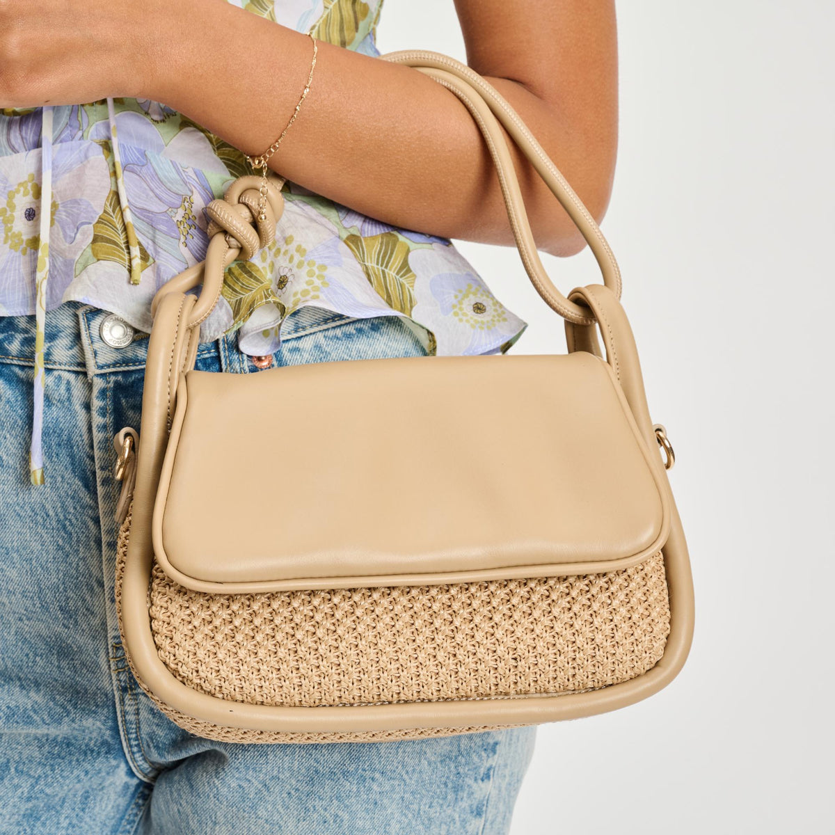 Woman wearing Natural Moda Luxe Sirenity Crossbody 842017135241 View 4 | Natural