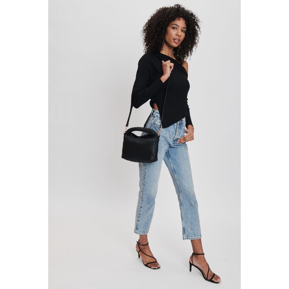 Woman wearing Black Moda Luxe Jessamine Crossbody 842017132189 View 3 | Black