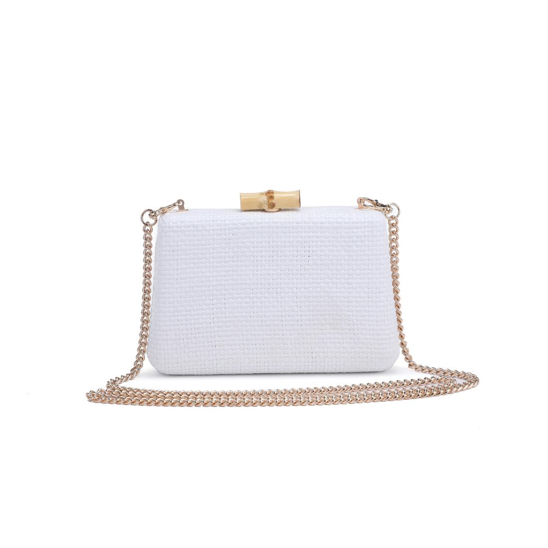 Woman wearing White Moda Luxe Melina Evening Bag 842017138235 View 7 | White