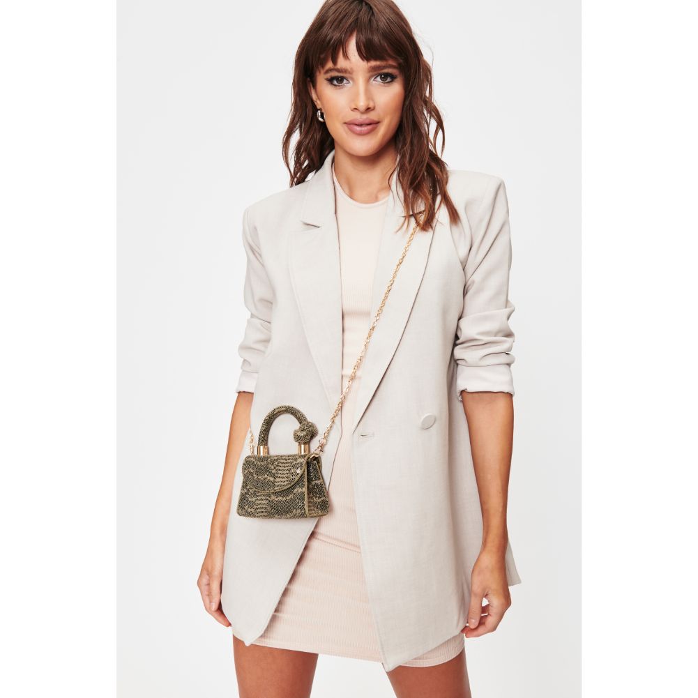 Woman wearing Olive Multi Moda Luxe Anna Crossbody 842017128489 View 2 | Olive Multi
