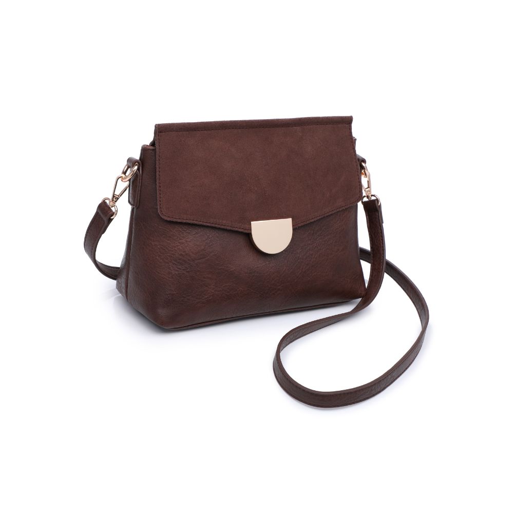 Woman wearing Espresso Moda Luxe Abby Crossbody 842017128618 View 6 | Espresso