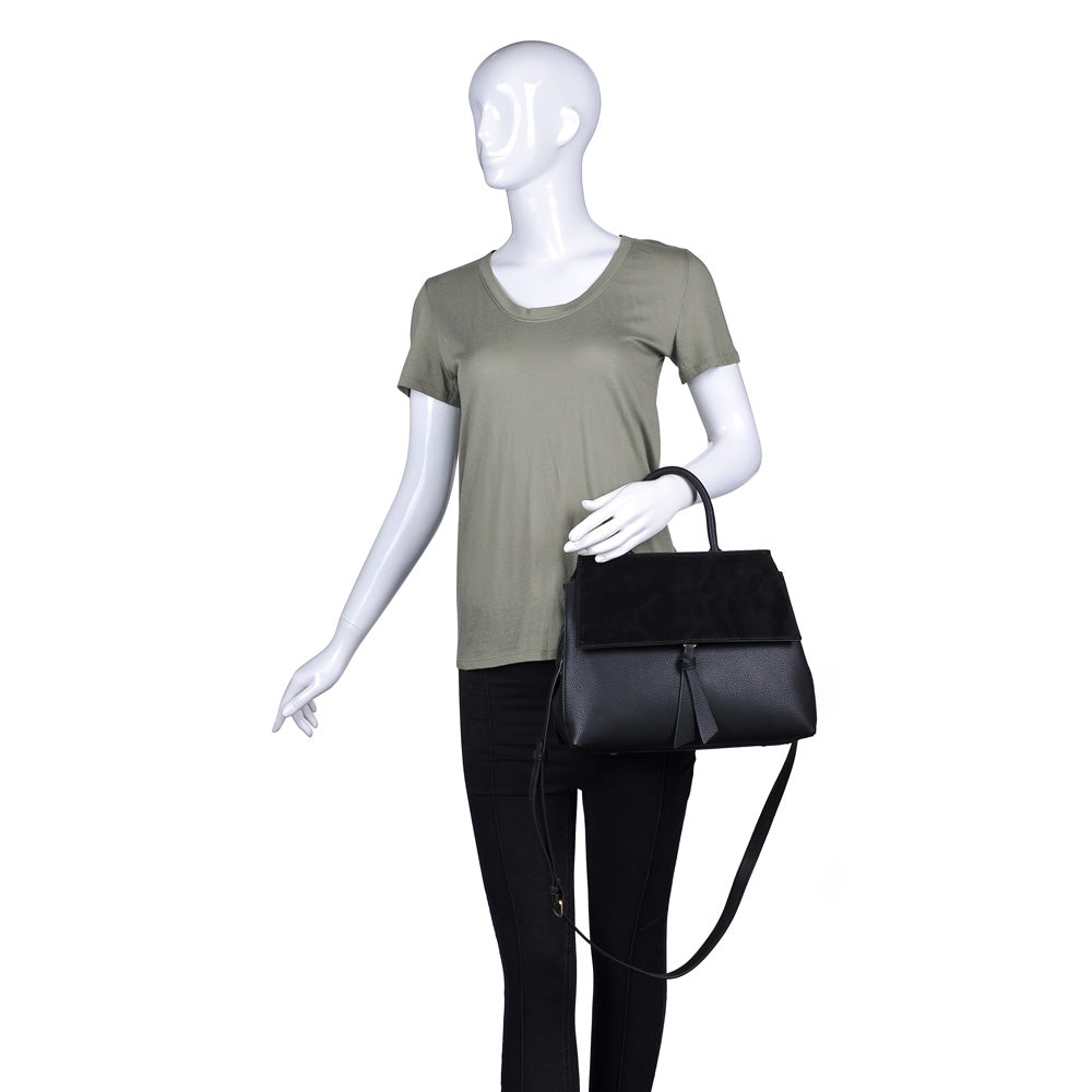 Product Image of Moda Luxe Clare Satchel 842017118312 View 5 | Black