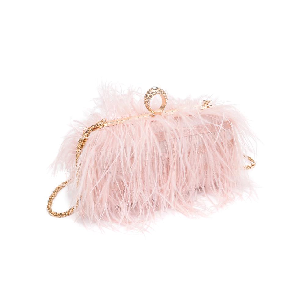 Woman wearing Soft Pink Moda Luxe Harlow Evening Bag 842017131533 View 6 | Soft Pink