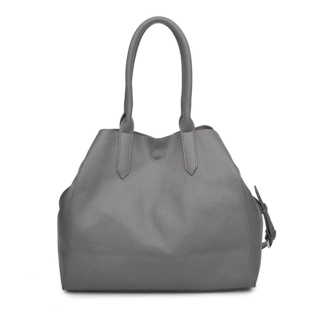 Woman wearing Grey Moda Luxe Camden Tote 842017116752 View 7 | Grey