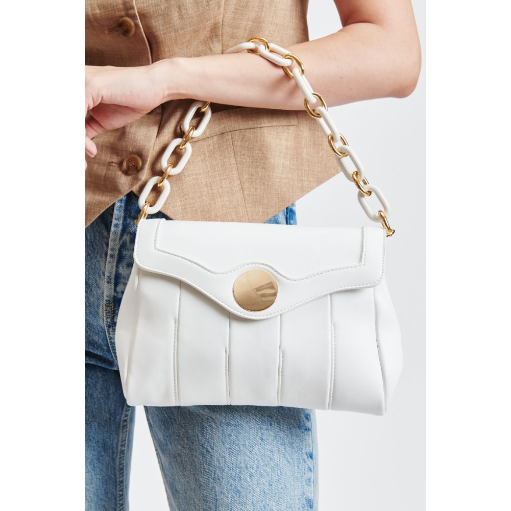 Woman wearing White Moda Luxe Larisa Crossbody 842017131359 View 4 | White