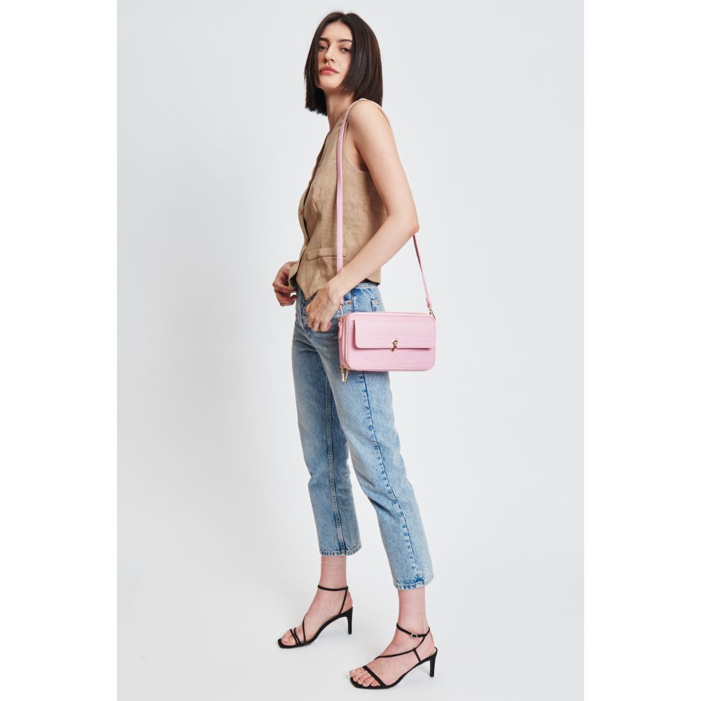 Woman wearing Rose Moda Luxe Peggy Crossbody 842017132011 View 2 | Rose