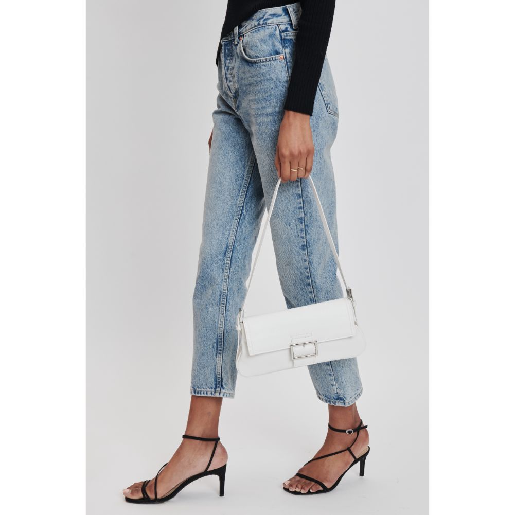 Woman wearing White Moda Luxe Fia Shoulder Bag 842017132578 View 2 | White