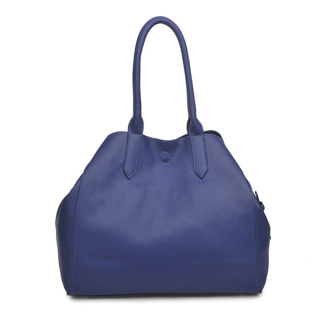 Woman wearing Navy Moda Luxe Camden Tote 842017116738 View 7 | Navy