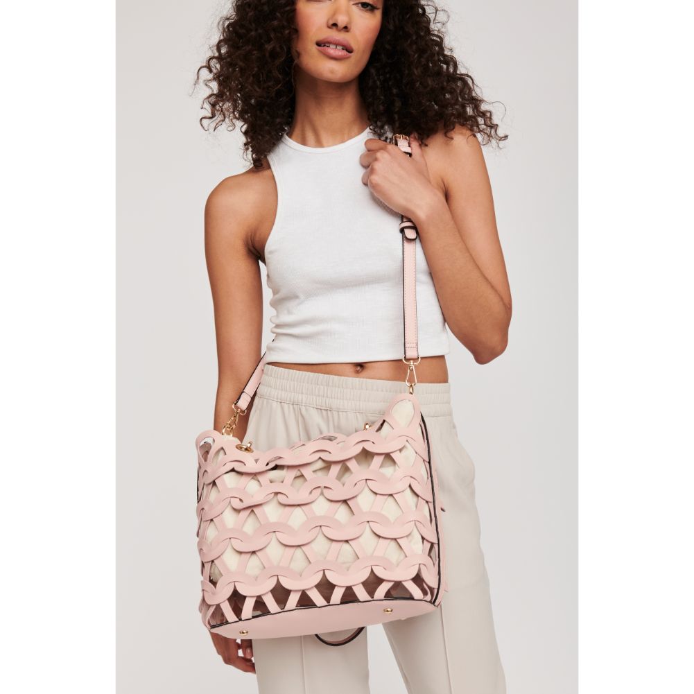 Woman wearing Blush Moda Luxe Paige Tote 842017119814 View 4 | Blush