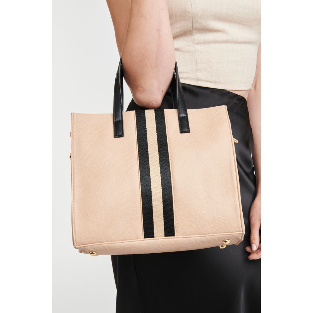 Woman wearing Natural Moda Luxe Jasmine Tote 842017127000 View 2 | Natural