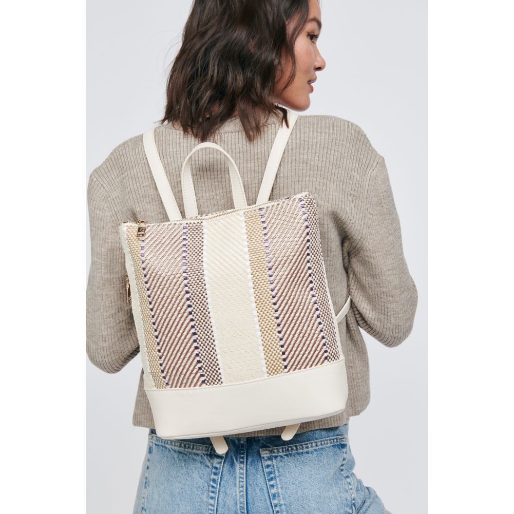 Woman wearing Natural Moda Luxe Elina Backpack 842017129677 View 1 | Natural