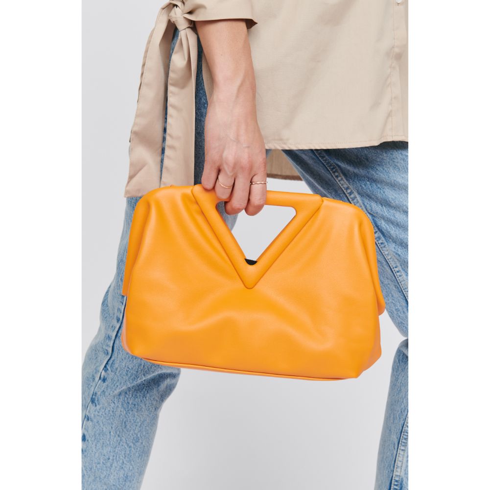 Woman wearing Orange Moda Luxe Kendra Crossbody 842017129981 View 4 | Orange
