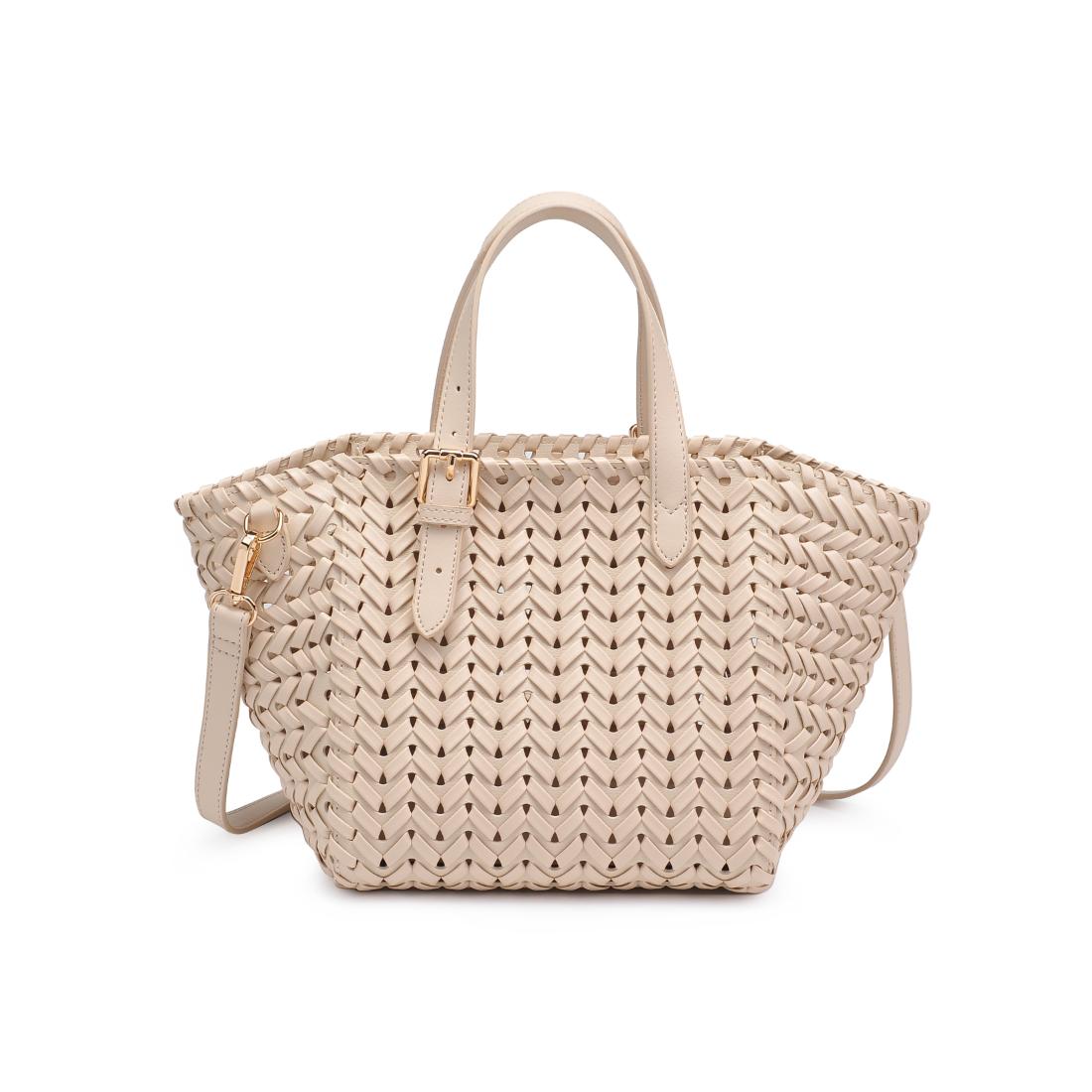 Woman wearing Oatmilk Moda Luxe Estelle Tote 842017137757 View 5 | Oatmilk