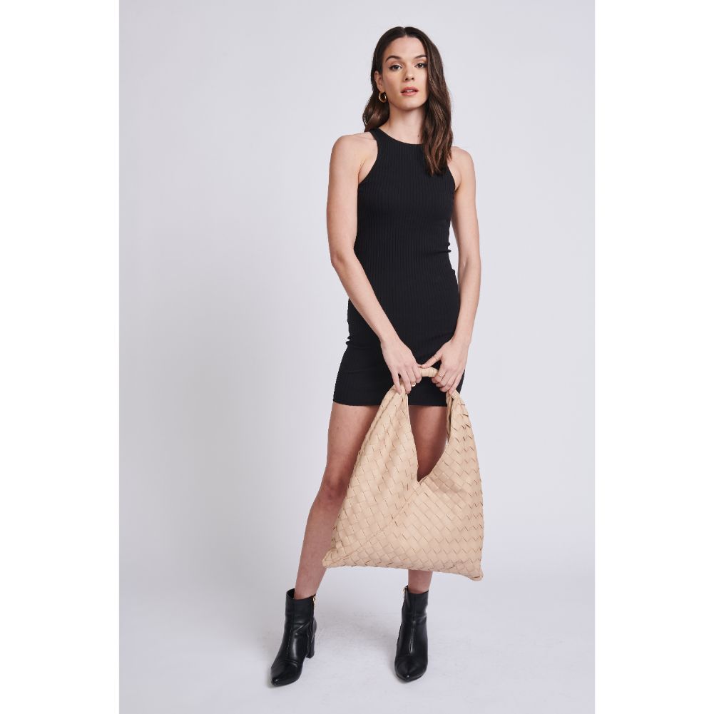 Woman wearing Natural Moda Luxe Harley Hobo 842017129615 View 4 | Natural