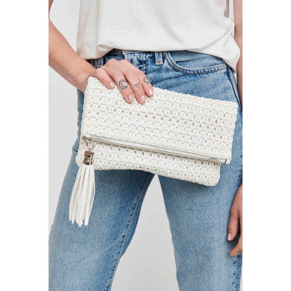 Woman wearing White Moda Luxe Summer Crossbody 842017124887 View 4 | White