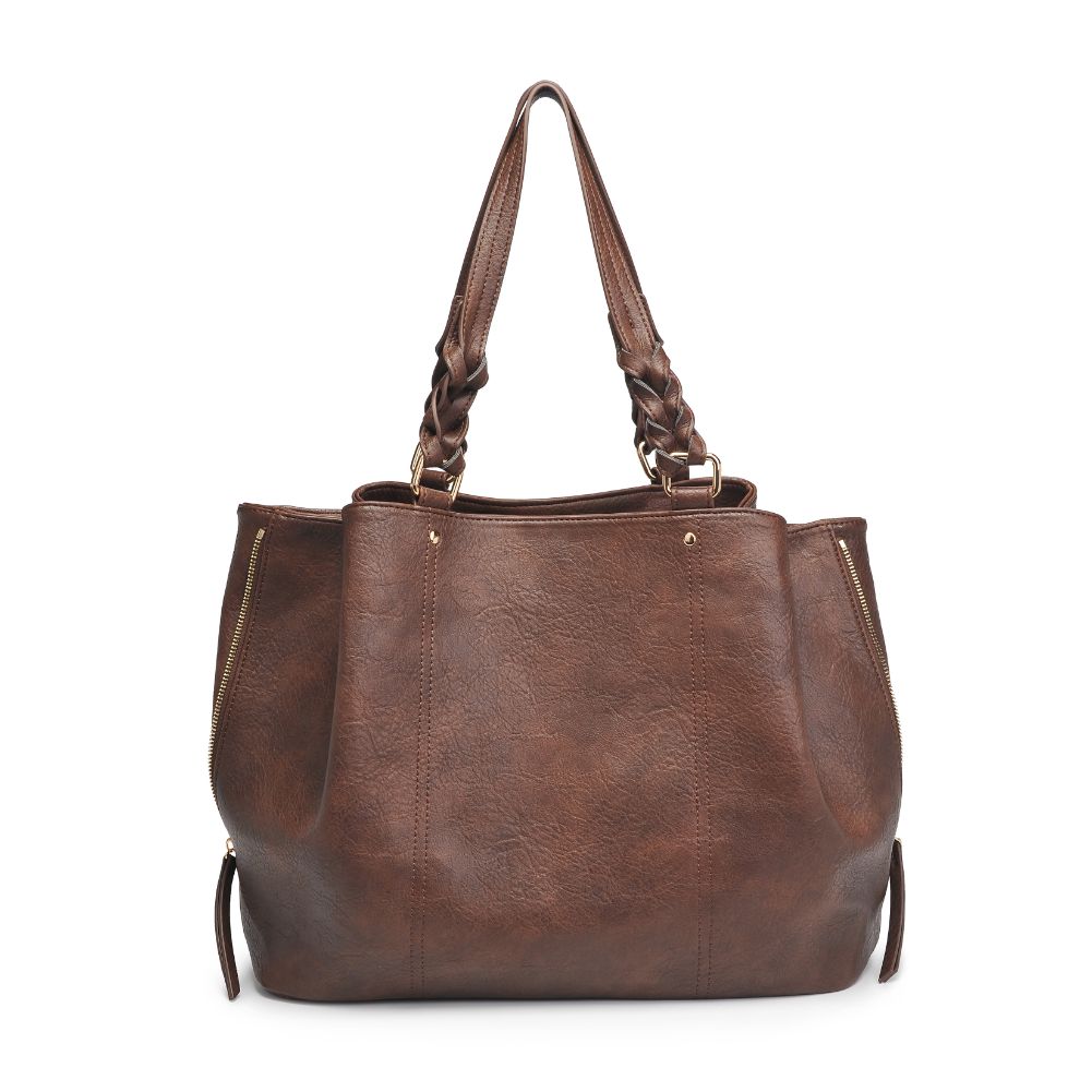 Woman wearing Espresso Moda Luxe Clementine Tote 842017128069 View 5 | Espresso