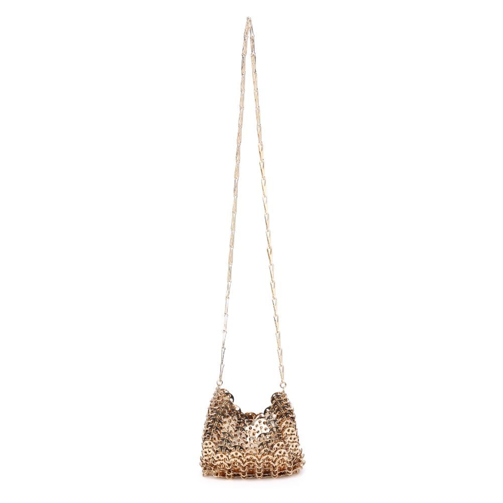 Woman wearing Gold Moda Luxe Gwen Evening Bag 842017133407 View 5 | Gold