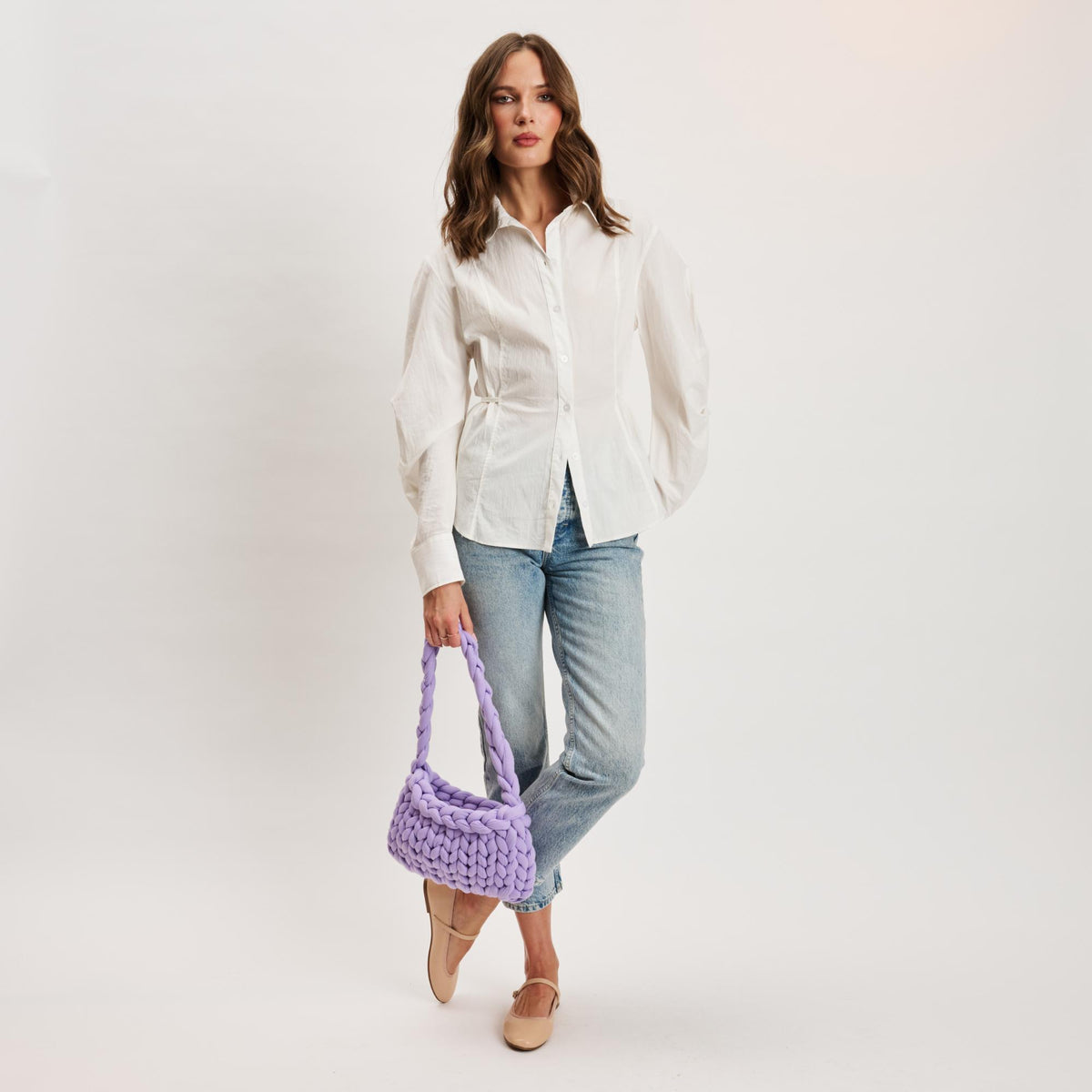 Woman wearing Lilac Moda Luxe Trendelle Hobo 842017134947 View 4 | Lilac