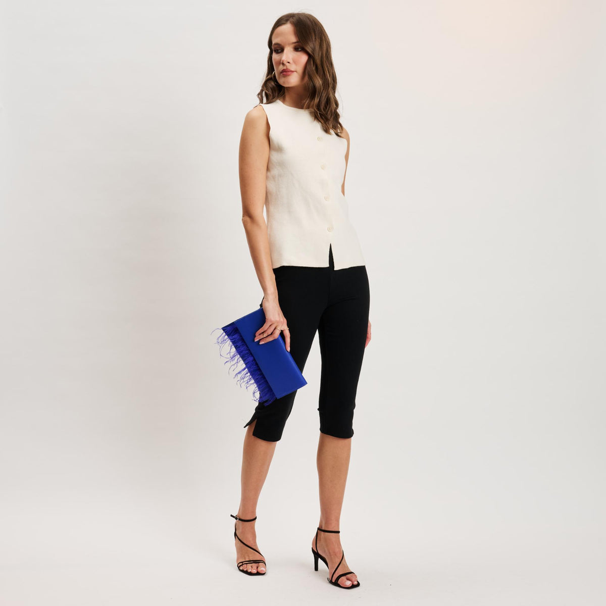 Woman wearing Electric Blue Moda Luxe Everlee Clutch 842017131144 View 4 | Electric Blue