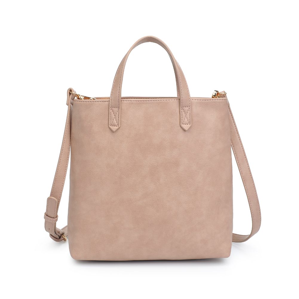 Woman wearing Natural Moda Luxe Selena Mini Tote 842017126829 View 7 | Natural