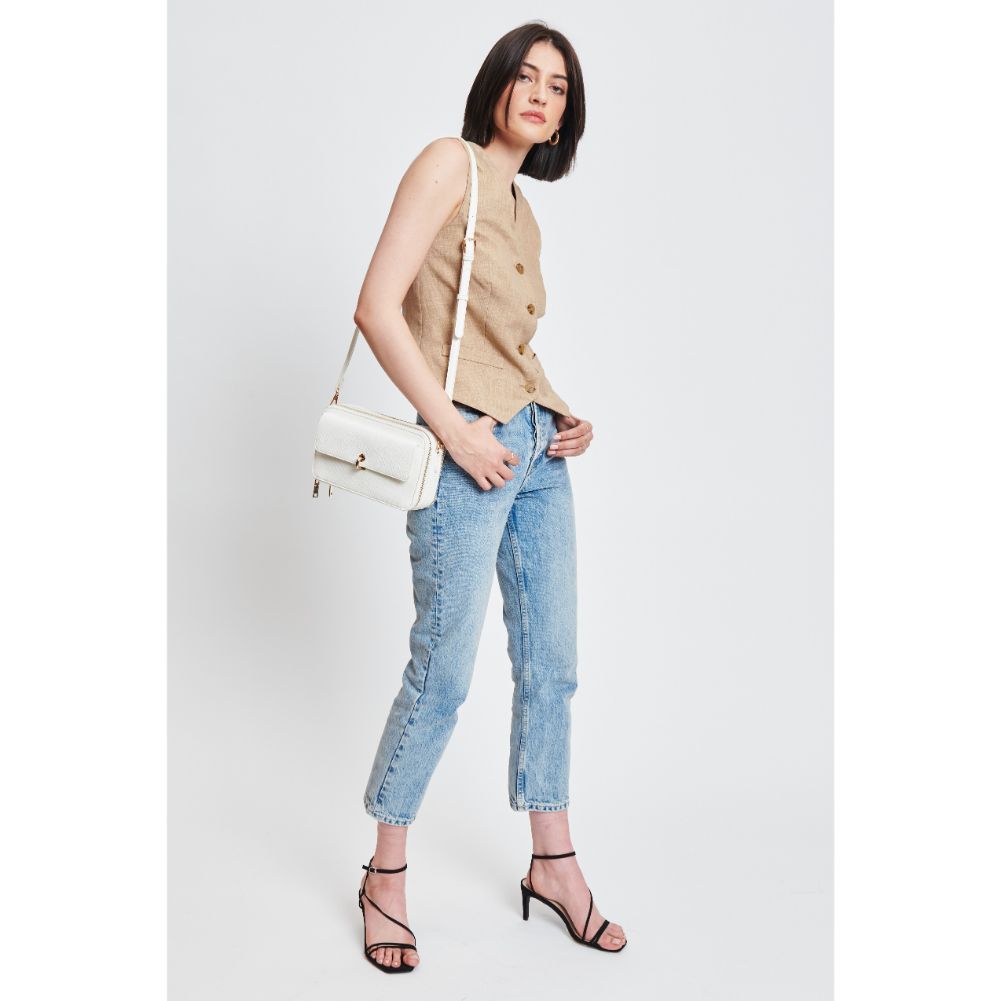 Woman wearing White Moda Luxe Peggy Crossbody 842017132004 View 2 | White