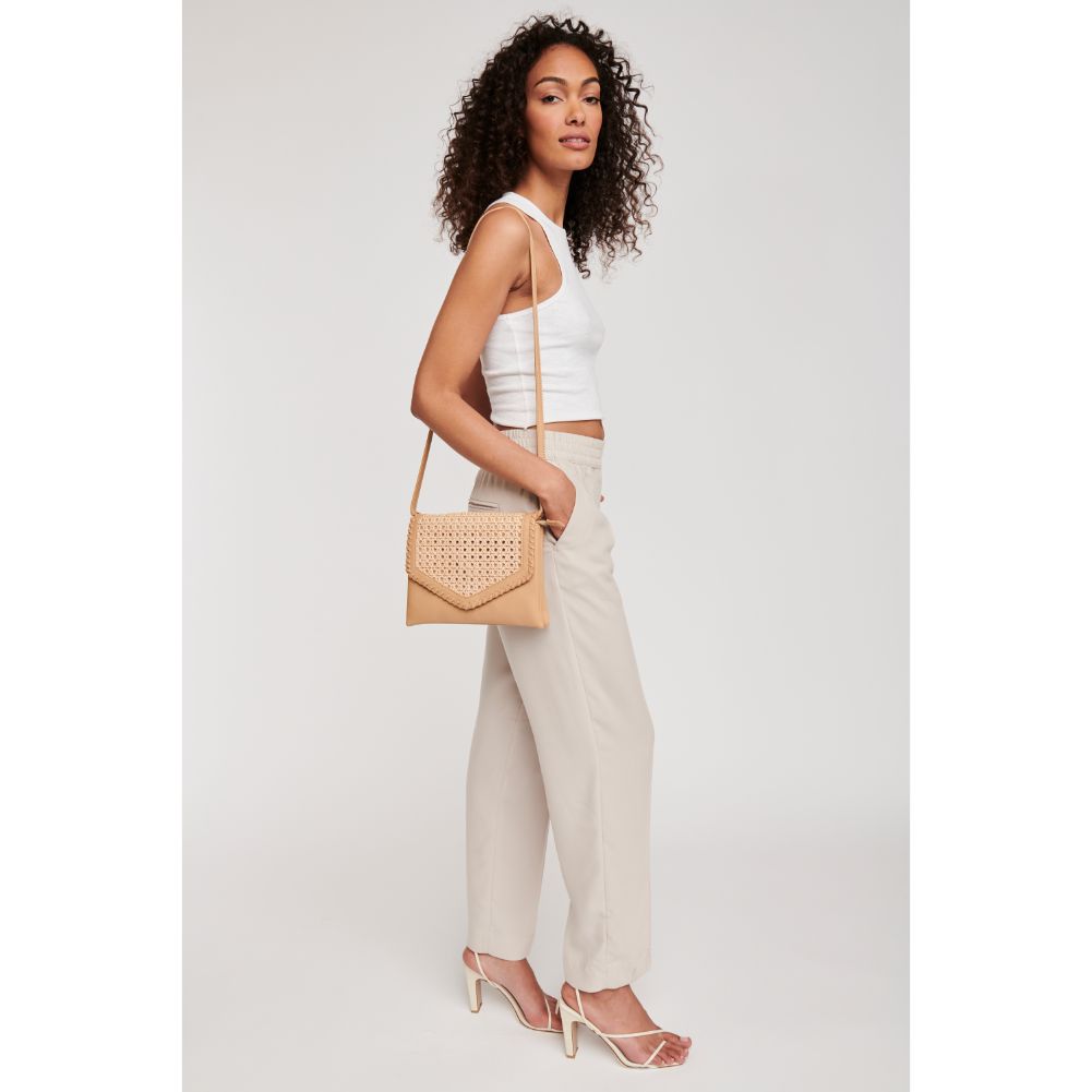 Woman wearing Natural Moda Luxe Malta Crossbody 842017124054 View 4 | Natural