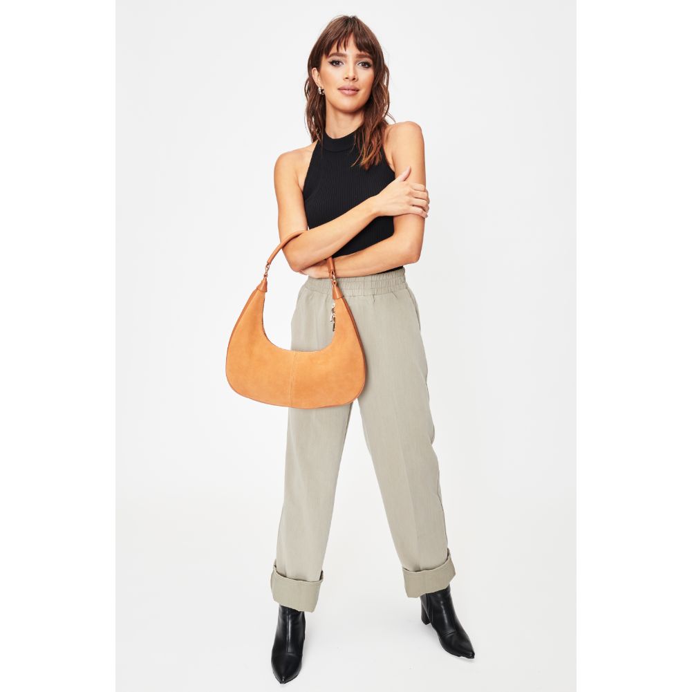 Woman wearing Tan Moda Luxe Teresa Shoulder Bag 842017128267 View 4 | Tan