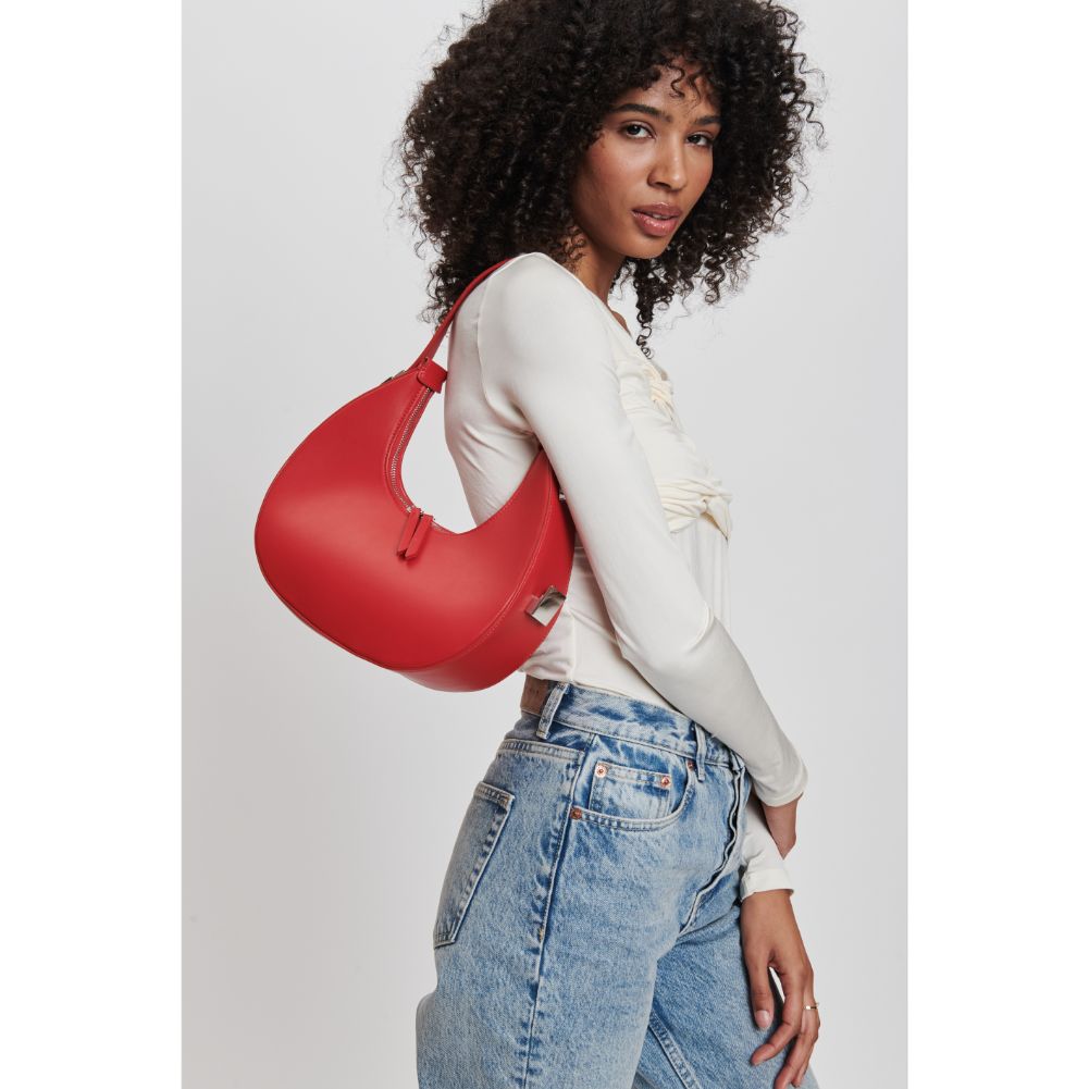 Woman wearing Red Moda Luxe Haisley Hobo 842017132479 View 2 | Red