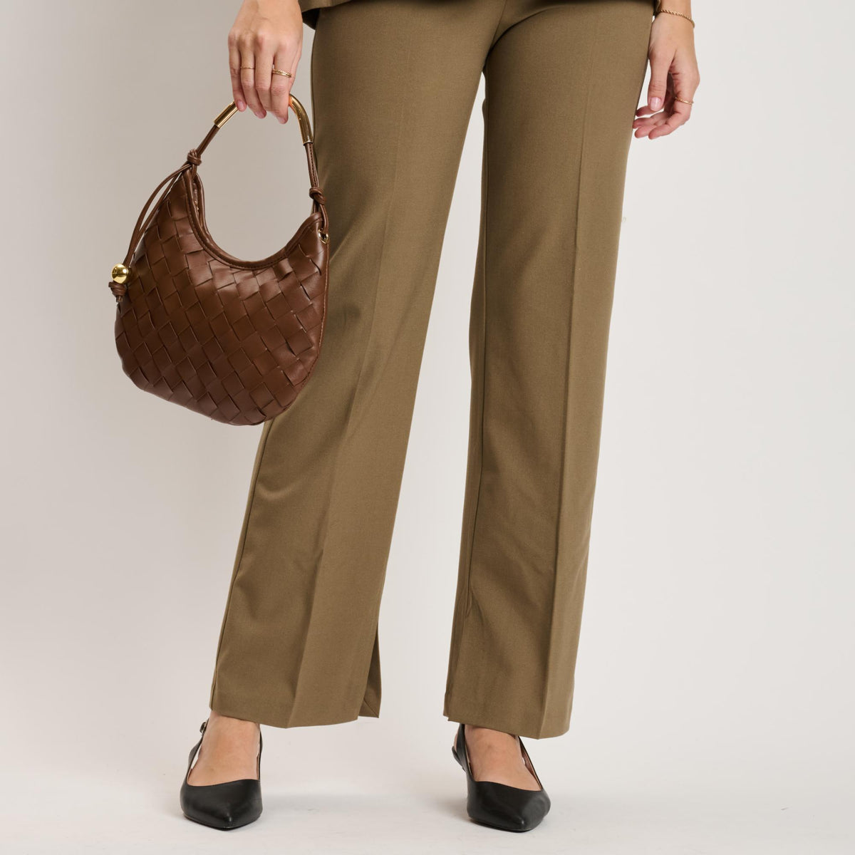 Woman wearing Chocolate Moda Luxe Lucia Hobo 842017141242 View 2 | Chocolate