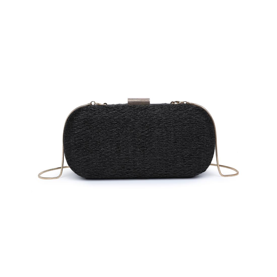 Woman wearing Black Moda Luxe Quinn Evening Bag 842017141266 View 5 | Black