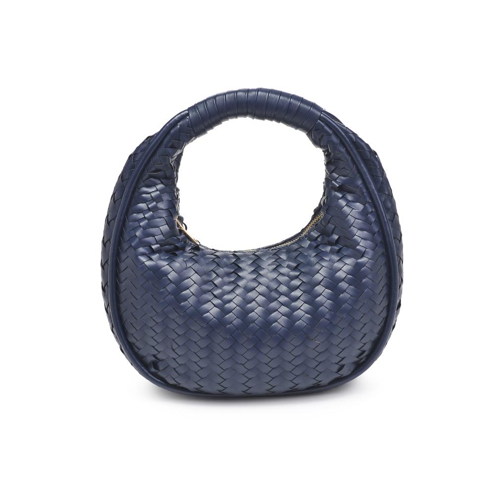 Woman wearing Midnight Moda Luxe Cassidy Clutch 842017136347 View 5 | Midnight
